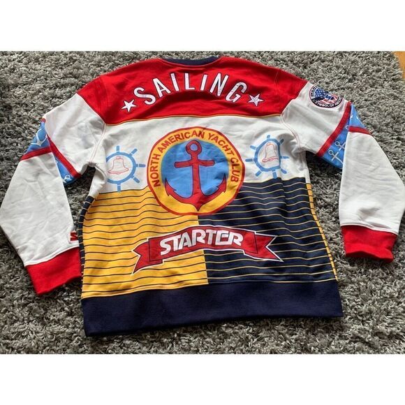Starter Black Label Wind Jamming Sailing Crew Sweatshirt Mens XXL 2X RETRO MCM - Picture 5 of 6